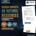 Human Impacts on Natural Resources Vocabulary Words & Definitions cover
