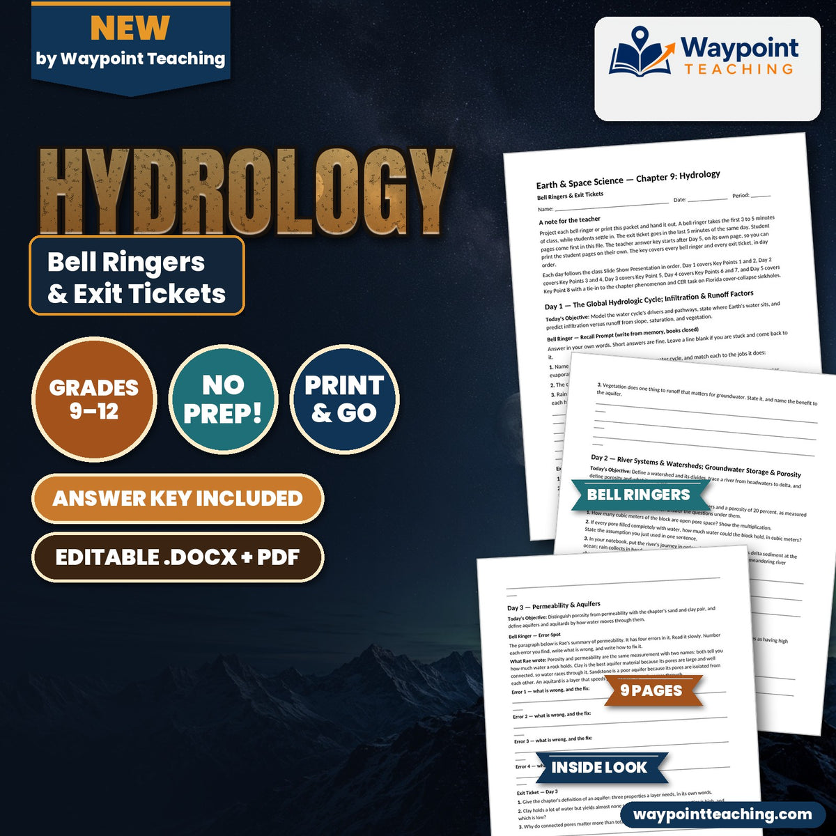 Hydrology Bell Ringers & Exit Tickets cover