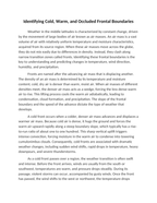 Identifying Cold Warm and Occluded Frontal Boundaries Reading Worksheet sample page