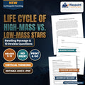 Life Cycle of High-Mass vs. Low-Mass Stars Reading Worksheet cover