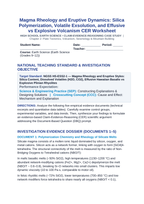 Magma Rheology and Eruptive Dynamics: Silica Polymerization, Volatile Exsolution, and Effusive vs Explosive Volcanism CER Phenomena Worksheet sample page