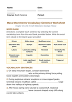 Mass Movements Fill-in-the-Blank Vocabulary Worksheet sample page