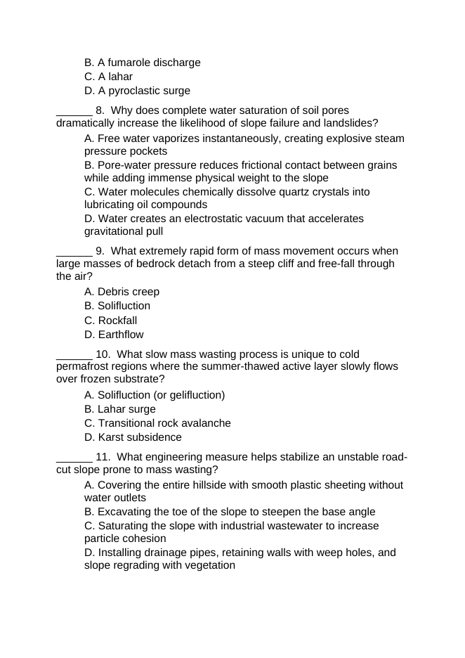 Mass Movements Lesson Quiz sample page