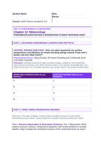 Meteorology Phenomena-Based Lesson: Wavy Rossby Jet Stream Buckling and Continental Arctic Cold Wave Outbreak Student Response Sheet sample page