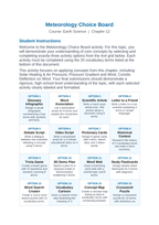 Meteorology Vocabulary Choice Board sample page