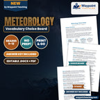 Meteorology Vocabulary Choice Board cover