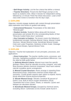 Minerals 5E Lesson Plan sample page