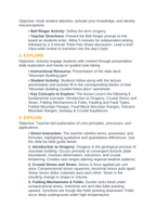 Mountain Building 5E Lesson Plan sample page