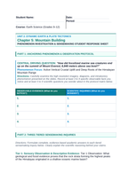 Mountain Building Phenomena-Based Lesson: Active Vertical Crustal Uplift and Deep Roots of the Himalayan Mountain Range Student Response Sheet sample page
