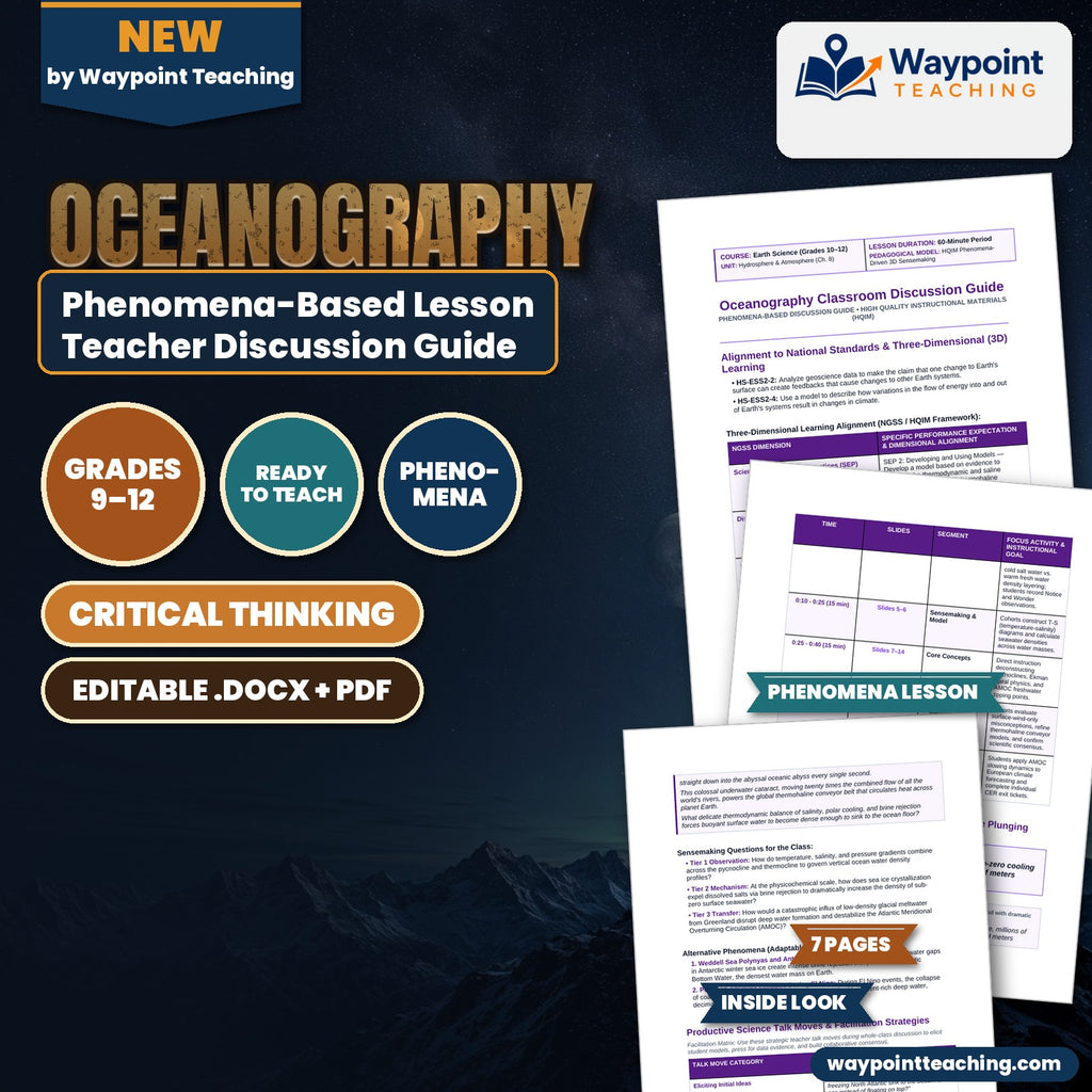 Oceanography Phenomena-Based Lesson: Massive Subpolar Haline Plunging and North Atlantic Deep Water Formation Teacher Discussion Guide cover