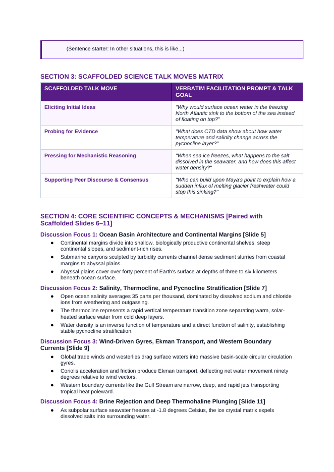 Oceanography Scaffolded Phenomena-Based Lesson: Massive Subpolar Haline Plunging and North Atlantic Deep Water Formation Teacher Discussion Guide sample page