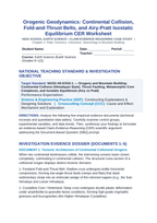 Orogenic Geodynamics: Continental Collision, Fold-and-Thrust Belts, and Airy-Pratt Isostatic Equilibrium CER Phenomena Worksheet sample page