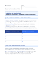 Our Solar System Phenomena-Based Lesson: Colossal Twenty-Two-Kilometer Basaltic Shield Volcano Olympus Mons on Mars Student Response Sheet sample page