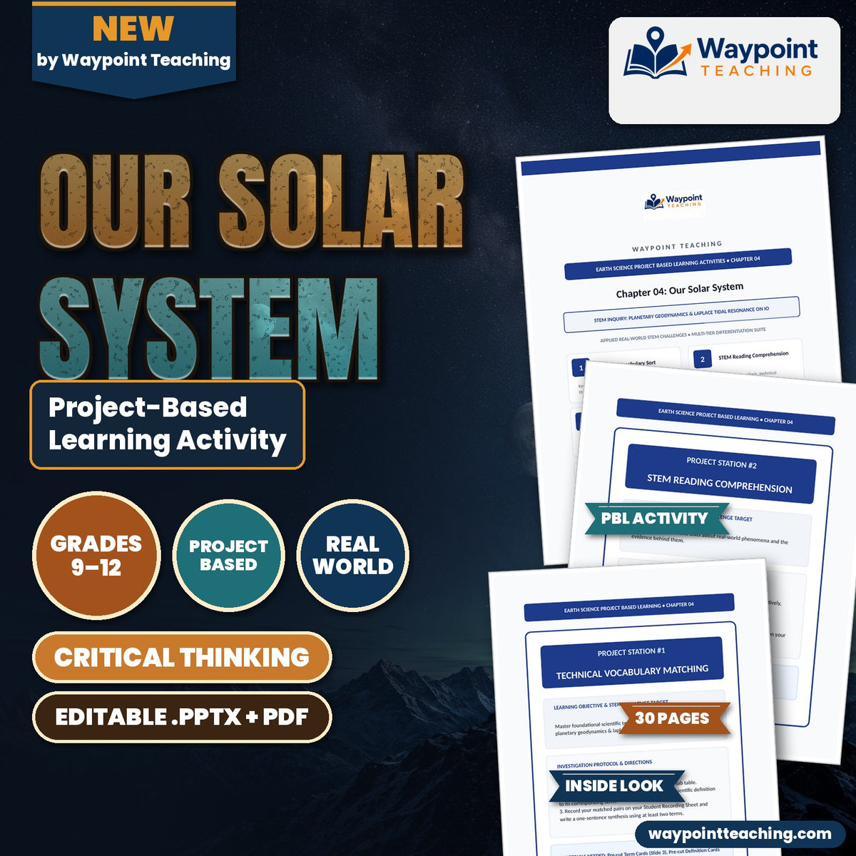 Our Solar System Project-Based Learning Activity cover