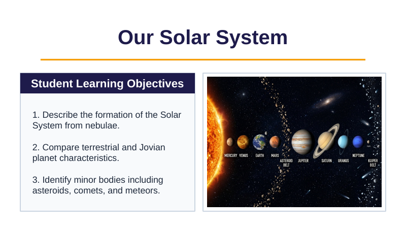 Our Solar System Slide Show Presentation sample page
