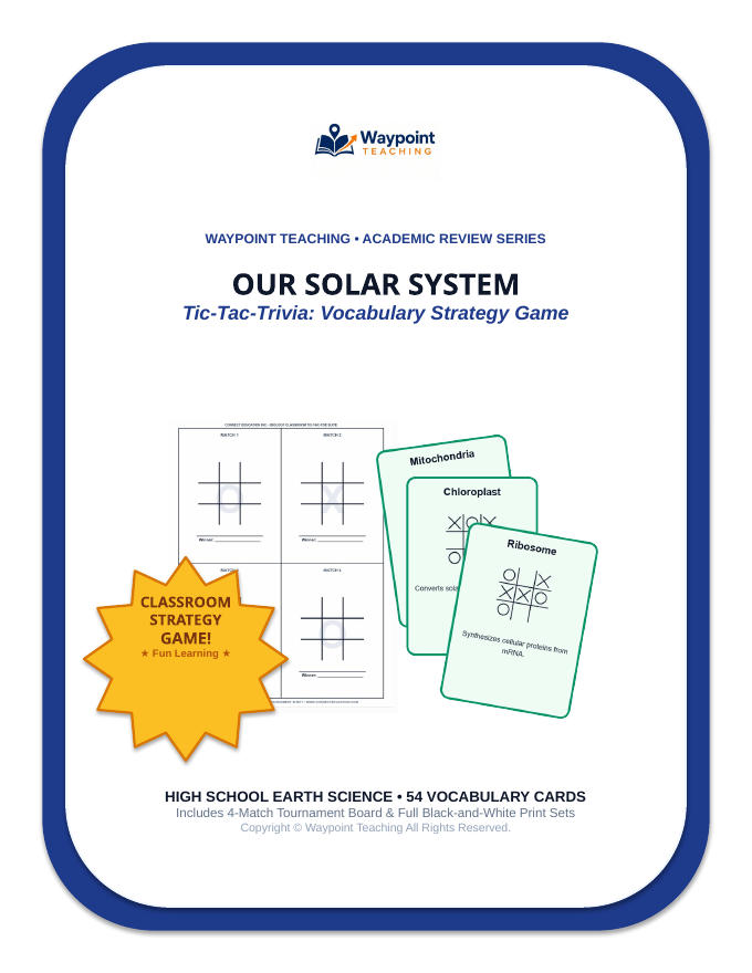 Our Solar System Tic-Tac-Toe Review Game sample page