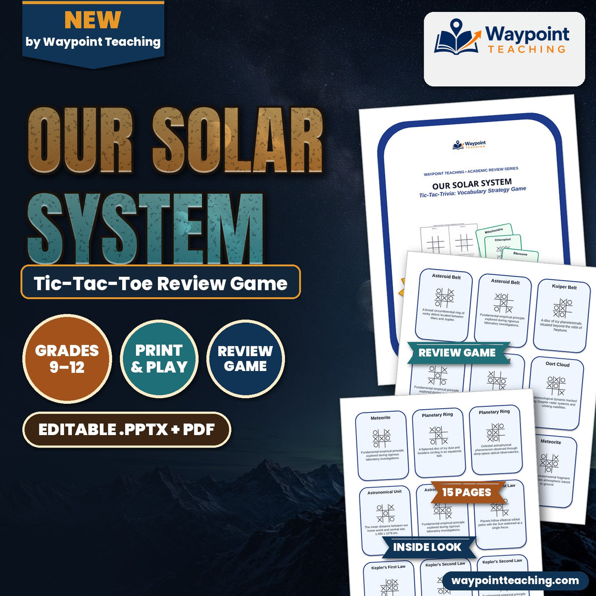 Our Solar System Tic-Tac-Toe Review Game cover