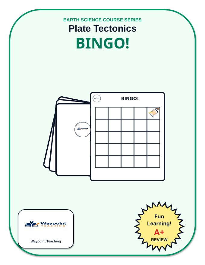 Plate Tectonics BINGO Review Game sample page
