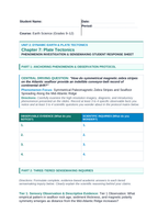 Plate Tectonics Phenomena-Based Lesson: Symmetrical Paleomagnetic Zebra Stripes and Seafloor Spreading Along the Mid-Atlantic Ridge Student Response Sheet sample page