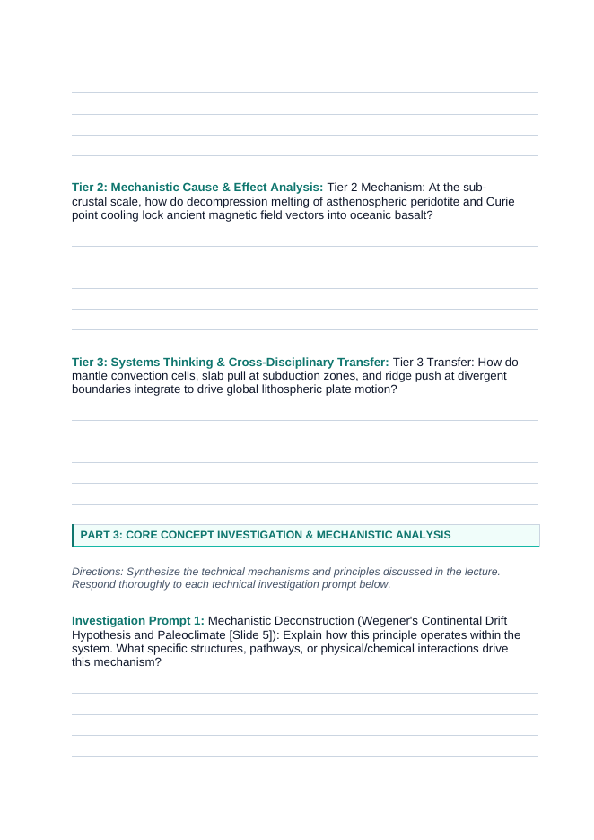 Plate Tectonics Phenomena-Based Lesson: Symmetrical Paleomagnetic Zebra Stripes and Seafloor Spreading Along the Mid-Atlantic Ridge Student Response Sheet sample page