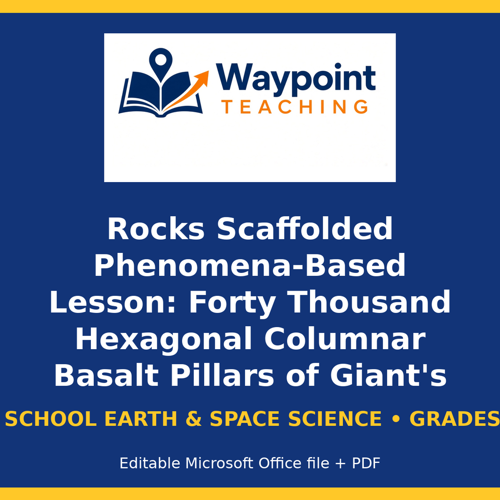 Rocks Scaffolded Phenomena-Based Lesson: Forty Thousand Hexagonal Columnar Basalt Pillars of Giant's Causeway Teacher Discussion Guide cover