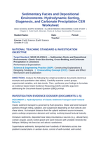 Sedimentary Facies and Depositional Environments: Hydrodynamic Sorting, Diagenesis, and Carbonate Precipitation CER Phenomena Worksheet sample page
