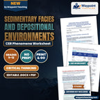 Sedimentary Facies and Depositional Environments: Hydrodynamic Sorting, Diagenesis, and Carbonate Precipitation CER Phenomena Worksheet cover