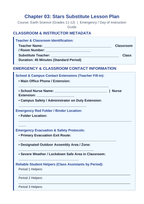 Stars Substitute Lesson Plan sample page