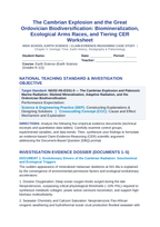 The Cambrian Explosion and the Great Ordovician Biodiversification: Biomineralization, Ecological Arms Races, and Tiering CER Phenomena Worksheet sample page