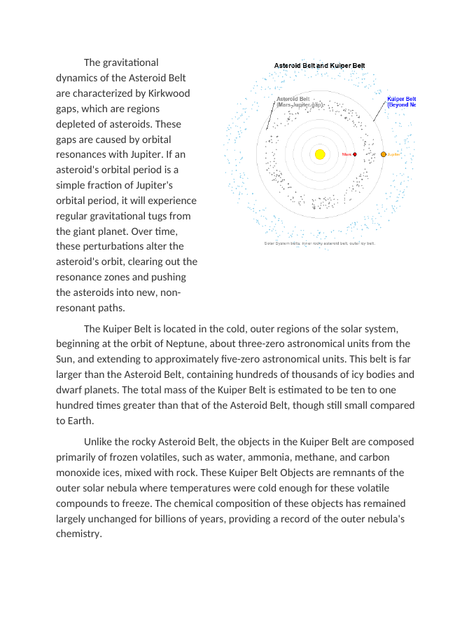 The Dynamics of the Asteroid and Kuiper Belts Reading Worksheet sample page