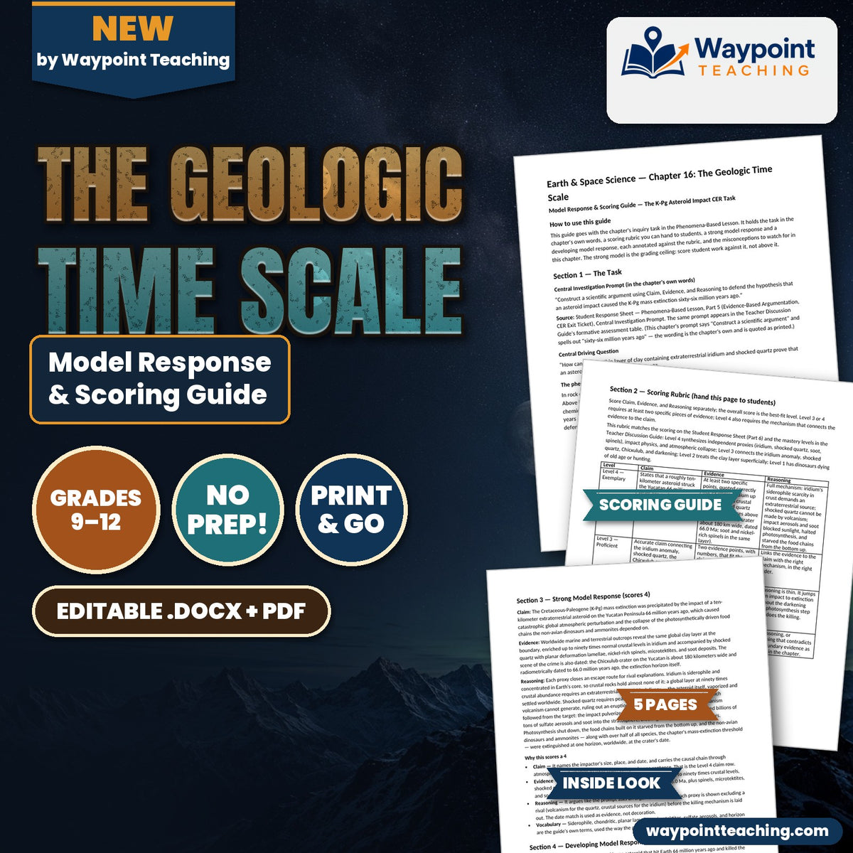 The Geologic Time Scale Model Response & Scoring Guide cover