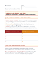 The Geologic Time Scale Phenomena-Based Lesson: Global Centimeter-Thick Iridium Clay Anomaly at the Cretaceous-Paleogene (K-Pg) Boundary Student Response Sheet sample page