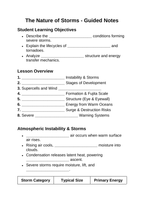 The Nature of Storms Guided Notes sample page