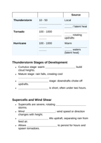 The Nature of Storms Guided Notes sample page