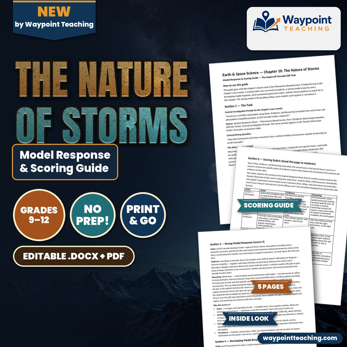 The Nature of Storms Model Response & Scoring Guide cover