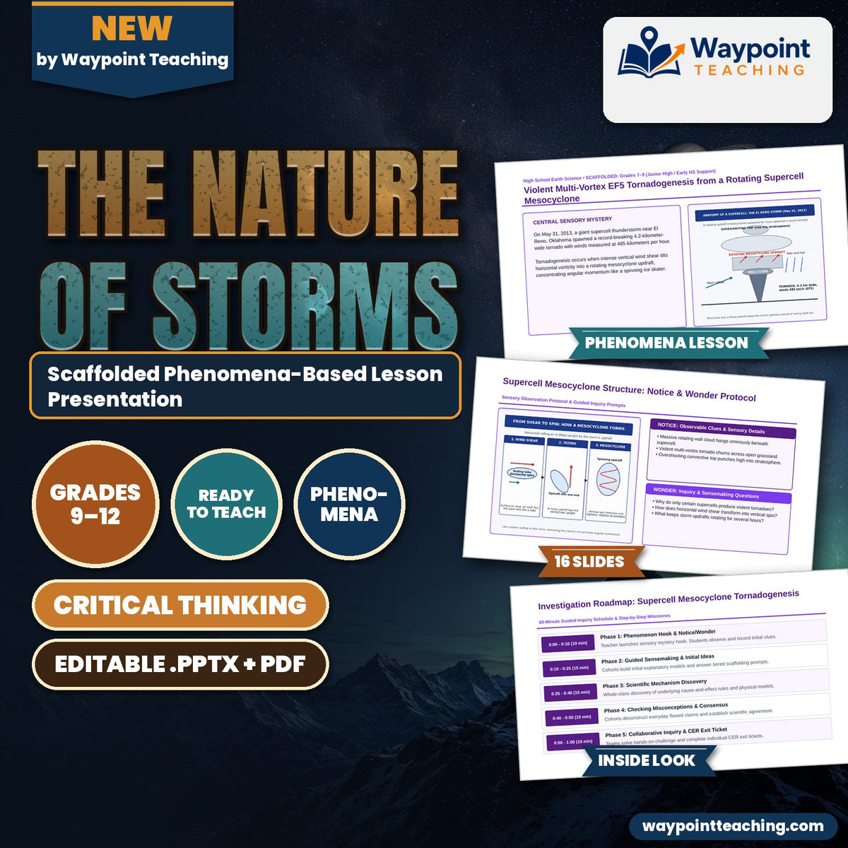 The Nature of Storms Scaffolded Phenomena-Based Lesson: Violent Multi-Vortex EF5 Tornadogenesis from a Rotating Supercell Mesocyclone Presentation cover