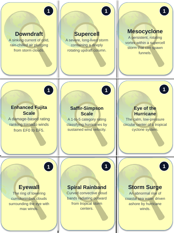 The Nature of Storms Trivia Board Game sample page