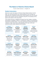 The Nature of Storms Vocabulary Choice Board sample page