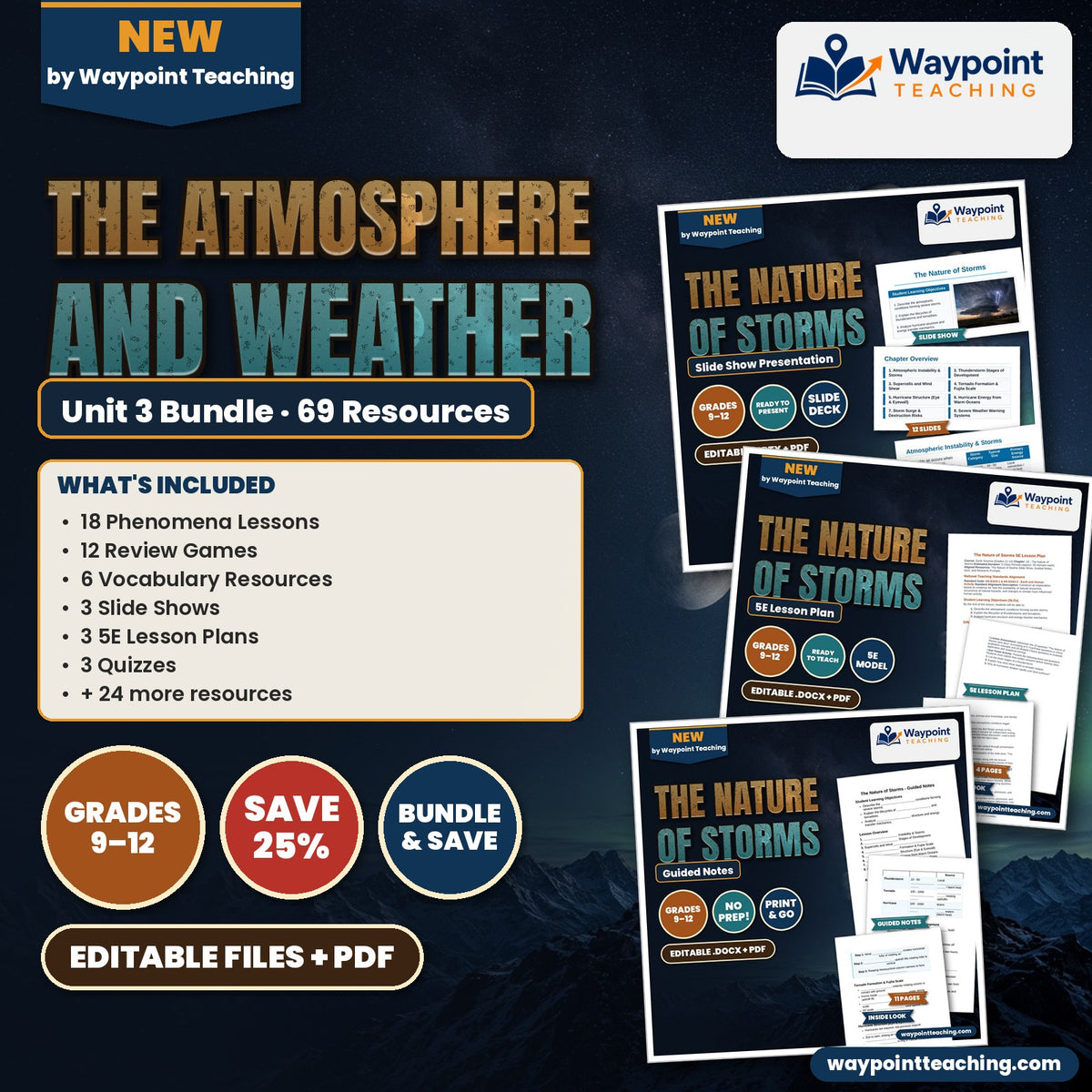 HS Earth & Space Science Unit 3: The Atmosphere and Weather Bundle cover