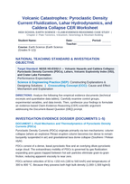 Volcanic Catastrophes: Pyroclastic Density Current Fluidization, Lahar Hydrodynamics, and Caldera Collapse CER Phenomena Worksheet sample page