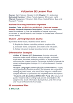 Volcanism 5E Lesson Plan sample page