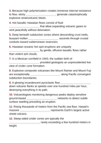 Volcanism Fill-in-the-Blank Vocabulary Worksheet sample page