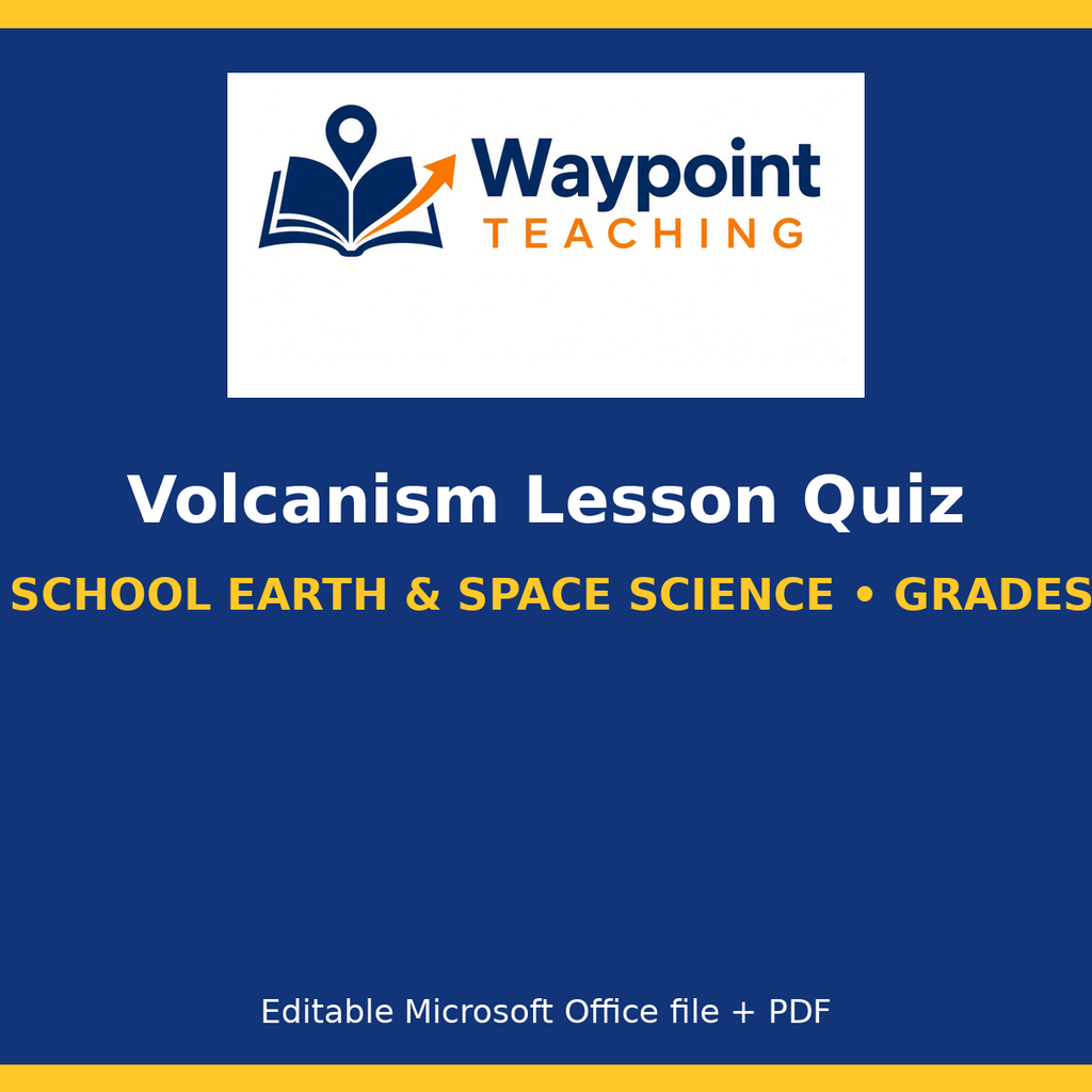 Volcanism Lesson Quiz cover