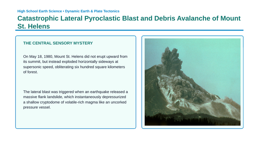 Volcanism Phenomena-Based Lesson: Catastrophic Lateral Pyroclastic Blast and Debris Avalanche of Mount St. Helens Presentation sample page