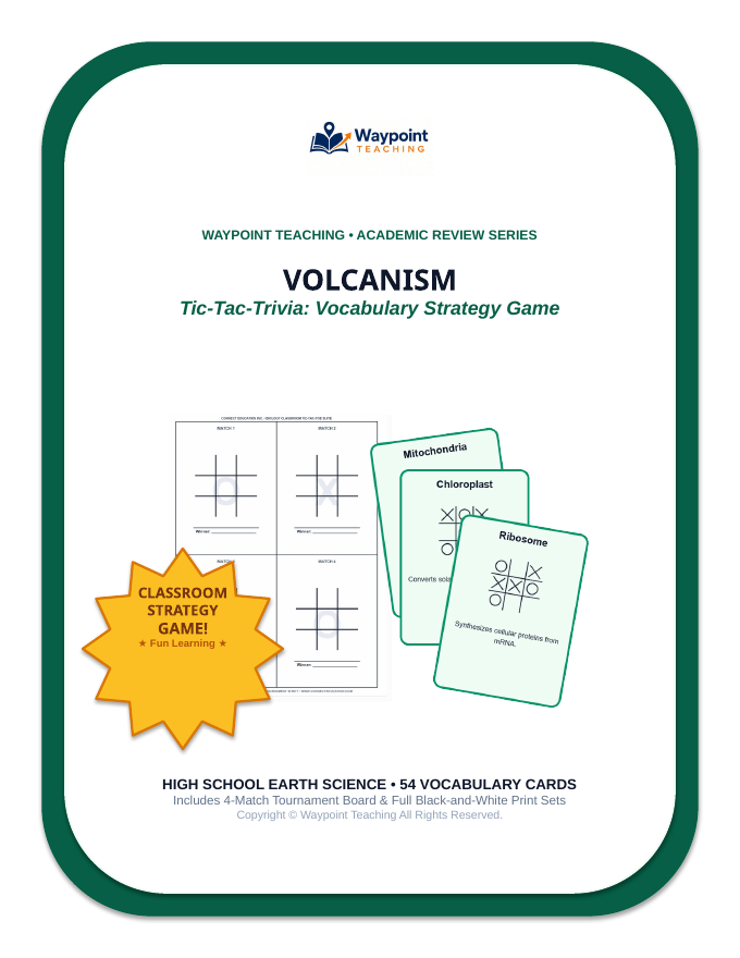Volcanism Tic-Tac-Toe Review Game sample page