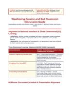 Weathering, Erosion and Soil Phenomena-Based Lesson: Active 1,800-Meter Fluvial Canyon Incision and Mature Chernozem Soil Profile Horizons Teacher Discussion Guide sample page