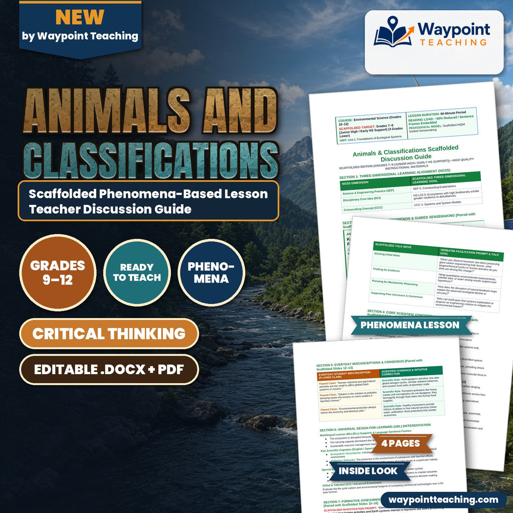Animals and Classifications Scaffolded Phenomena-Based Lesson: Keystone Sea Otters Preserving Giant Carbon-Sequestering Kelp Forests Teacher Discussion Guide cover