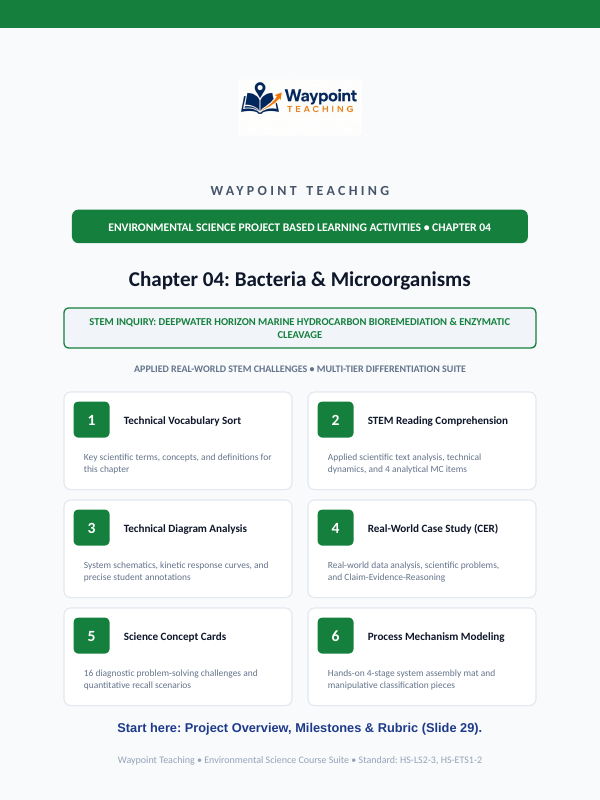 Bacteria and Microorganisms Project-Based Learning Activity sample page