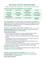 Bacteria and Microorganisms Vocabulary Choice Board sample page