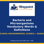Bacteria and Microorganisms Vocabulary Words & Definitions cover